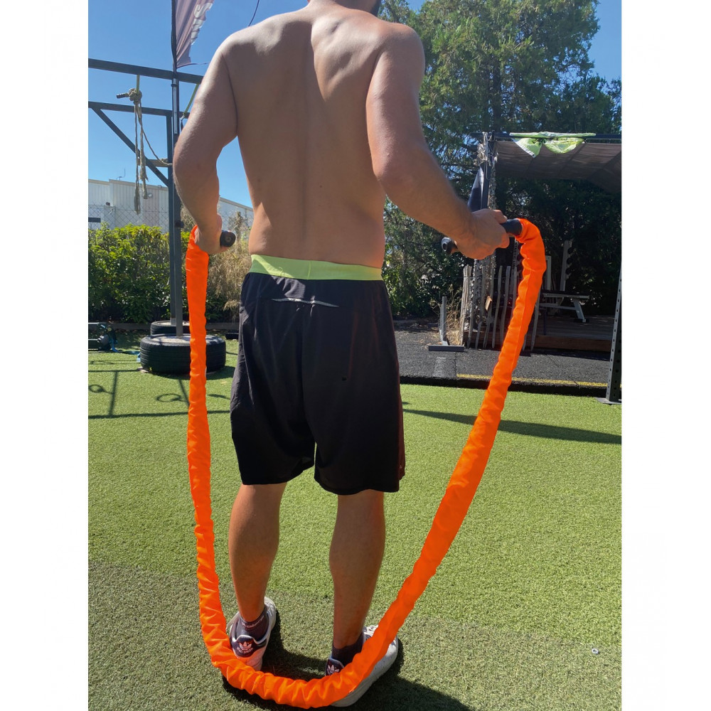 Corde à sauter lestée pour la forme physique - Cordes de combat lourdes de  9,8 pieds pour l'exercice, corde d'entraînement de 3 lb pour les femmes et  les hommes, corde à sauter